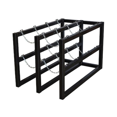 Justrite Cylinder Tube Rack, 2 Wide x 4 Deep, 30"W x 50"D x 30"H, 8 Cylinder Cap. 35118
